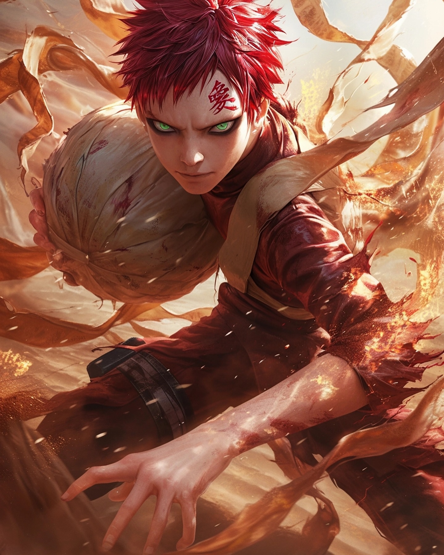 Naruto Anime Wallpaper - Gaara 手机壁纸