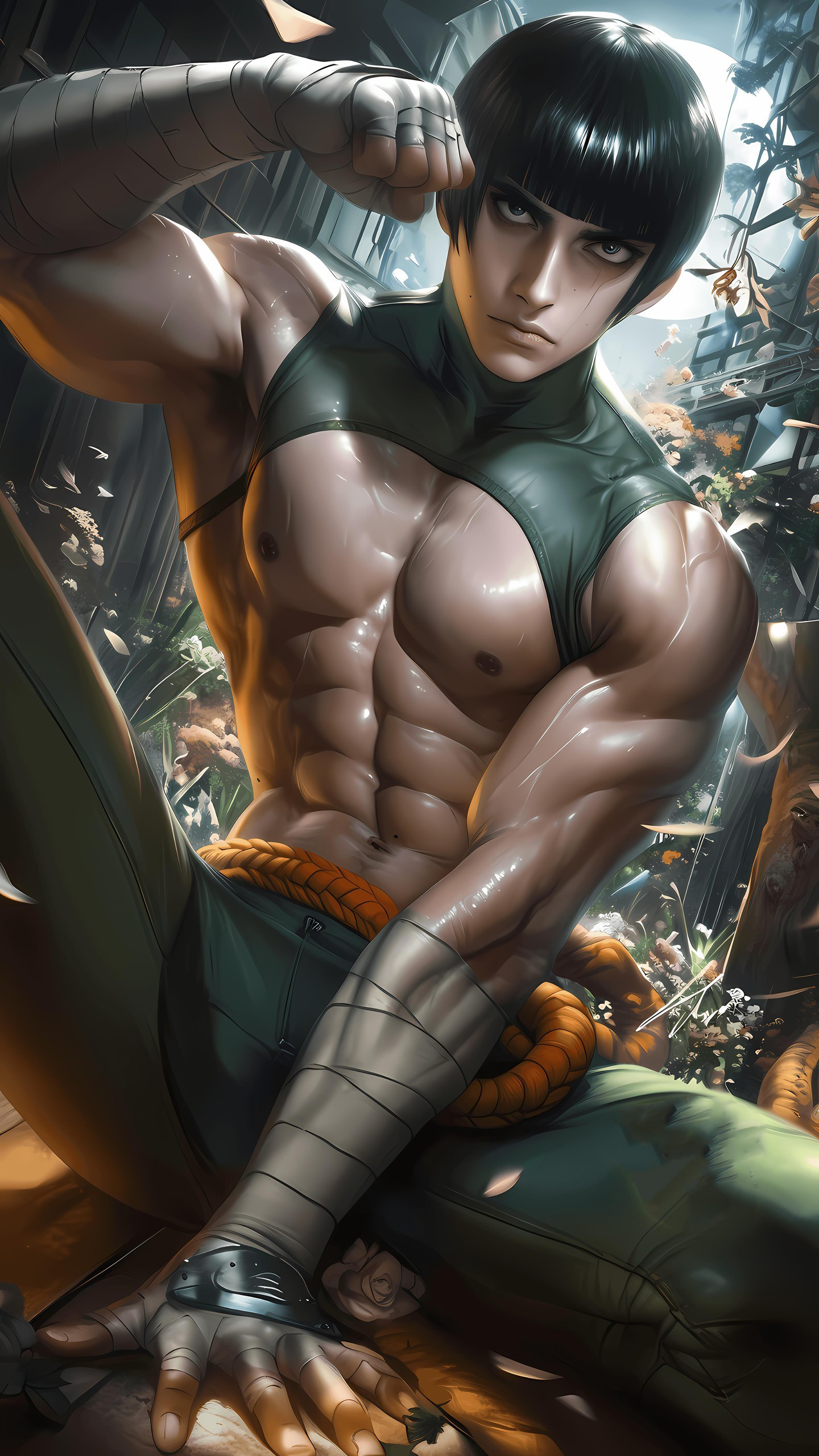 Naruto Anime Wallpaper - Rock Lee 手机壁纸