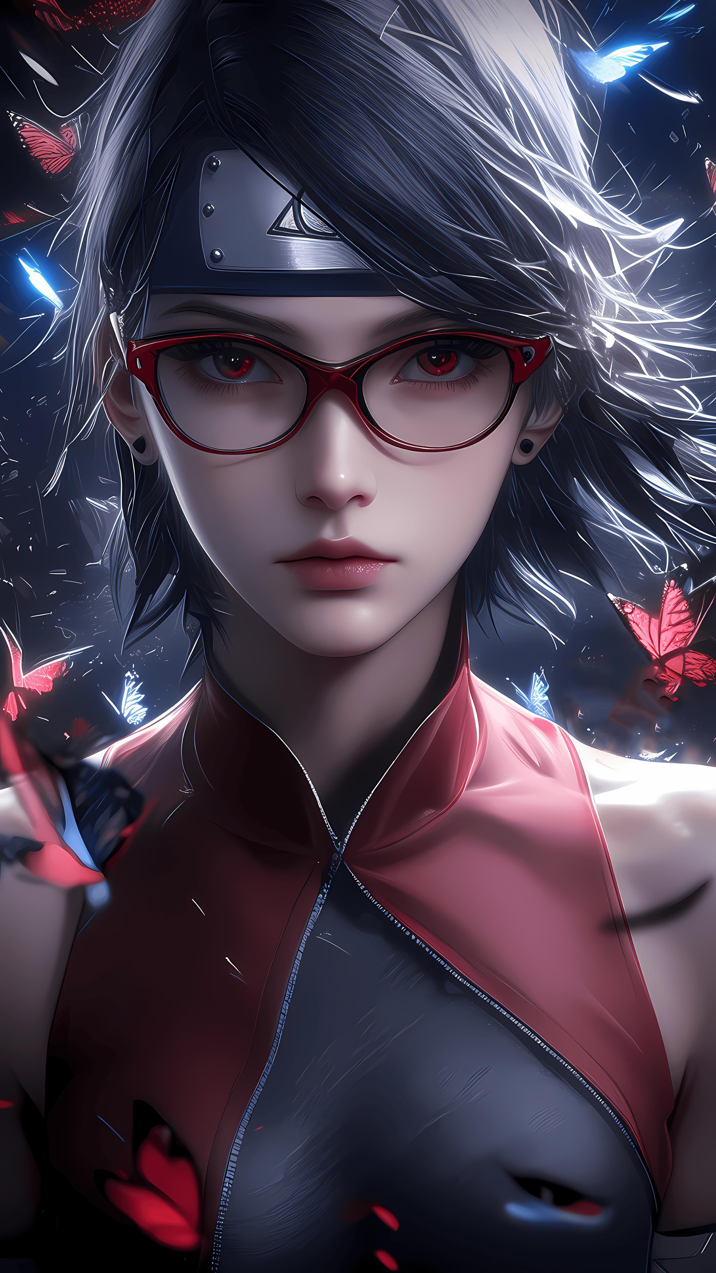 Naruto Anime Wallpaper - Sarada Uchiha 手机壁纸