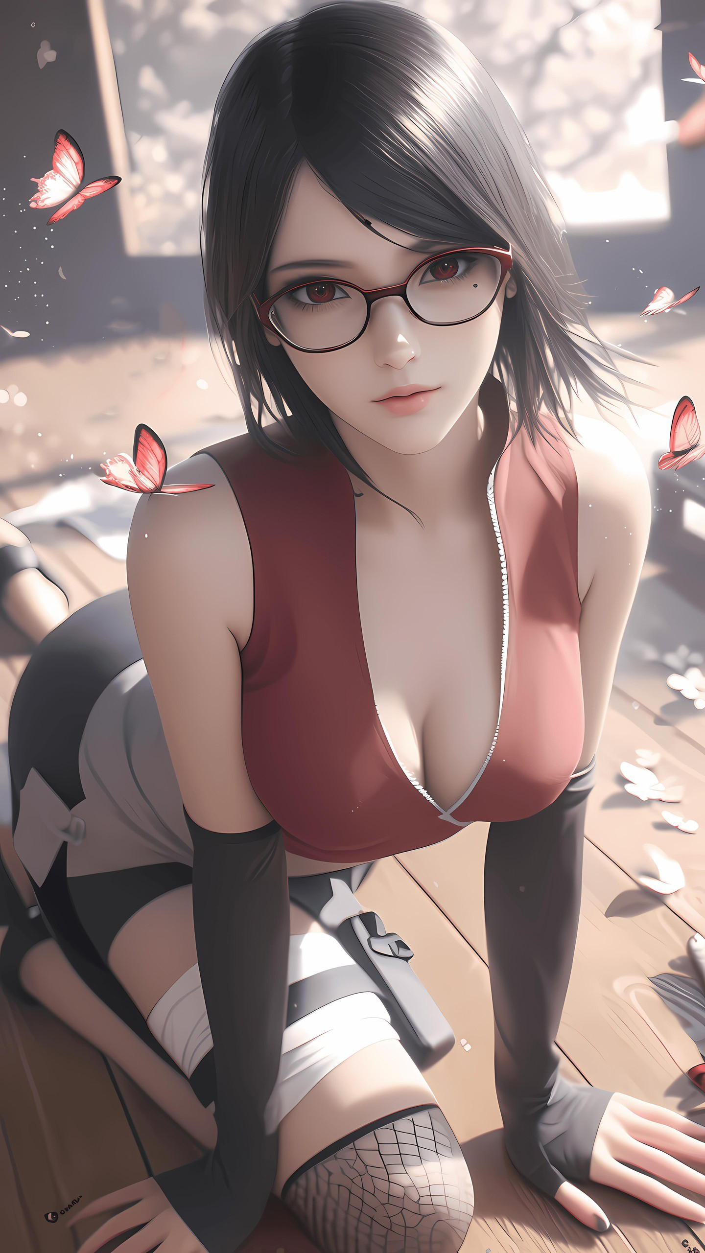 Naruto Anime Wallpaper - Sarada Uchiha 手机壁纸