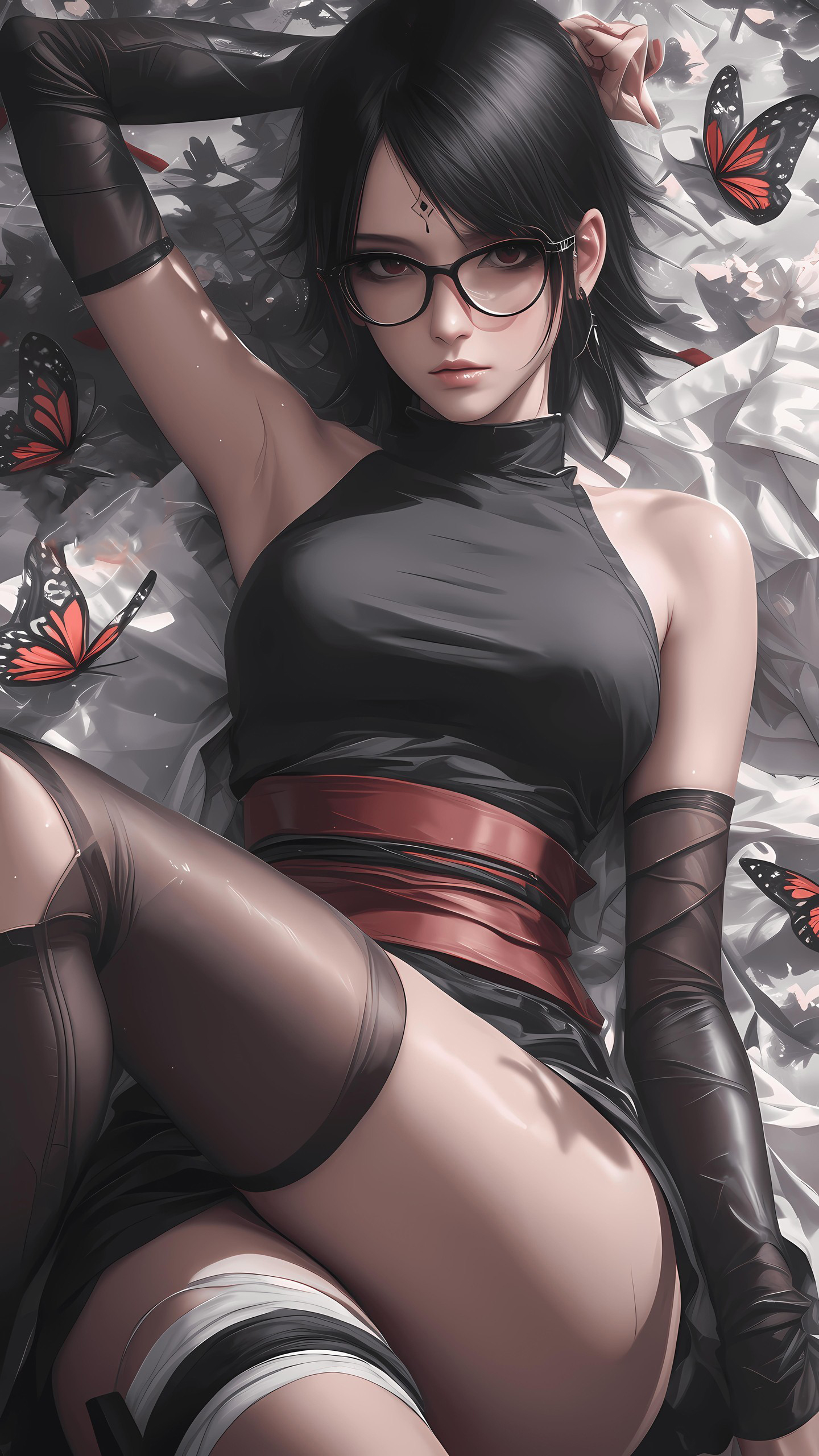 Naruto Anime Wallpaper - Sarada Uchiha 手机壁纸