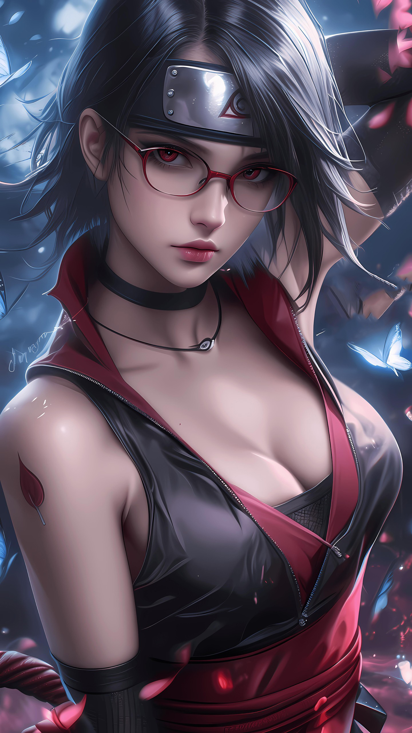 Naruto Anime Wallpaper - Sarada Uchiha 手机壁纸