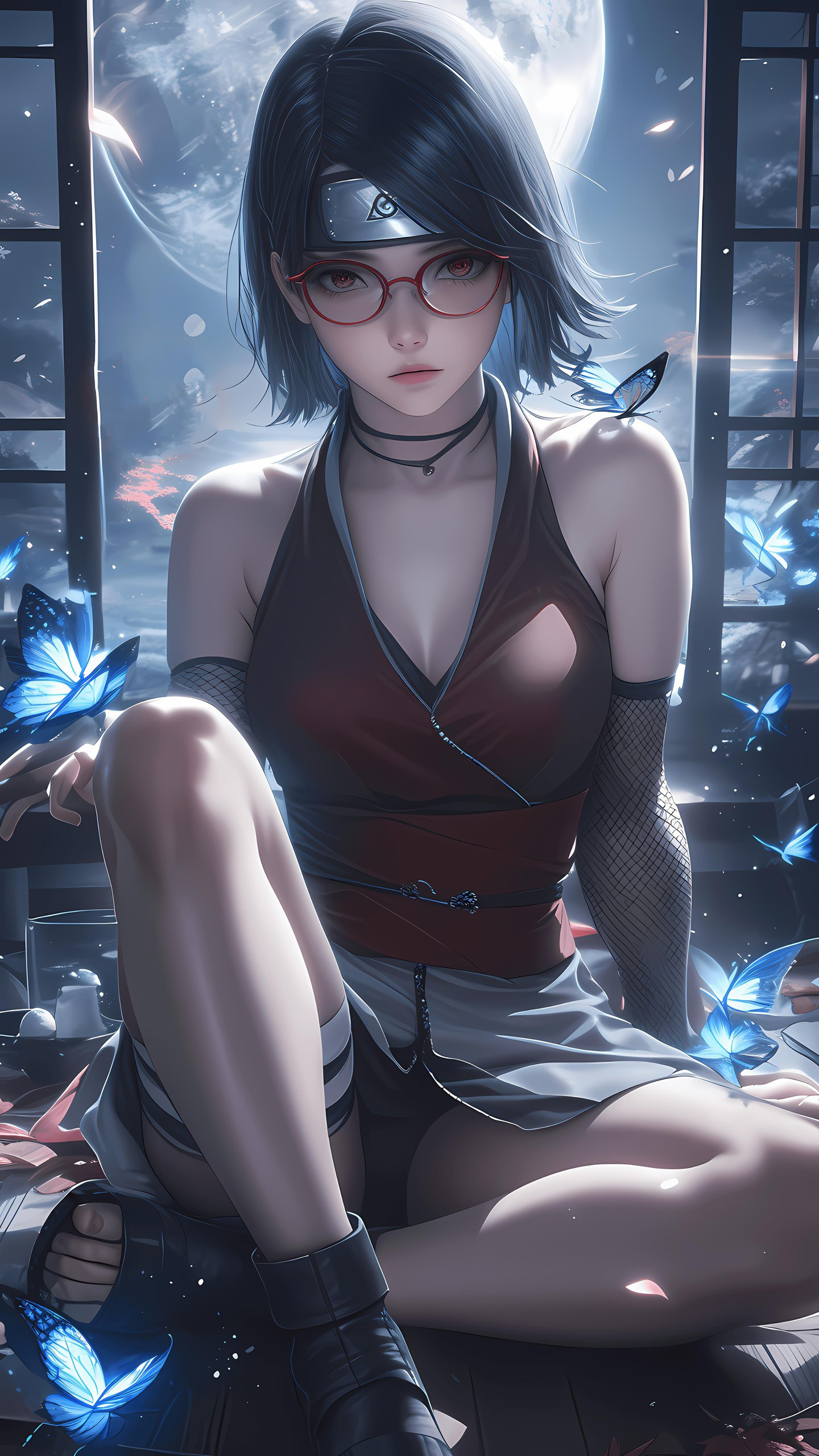 Naruto Anime Wallpaper - Sarada Uchiha 手机壁纸