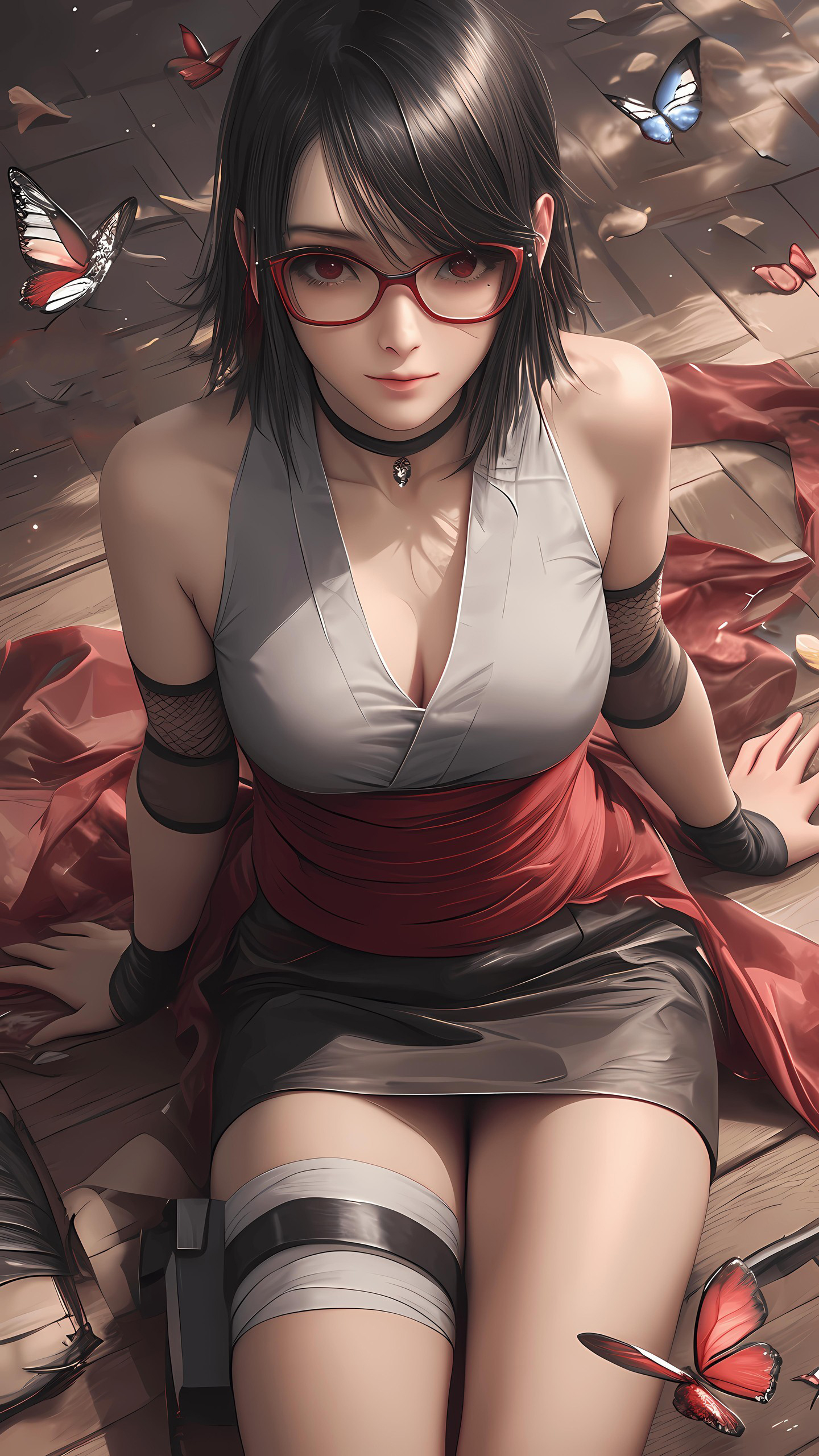 Naruto Anime Wallpaper - Sarada Uchiha 手机壁纸
