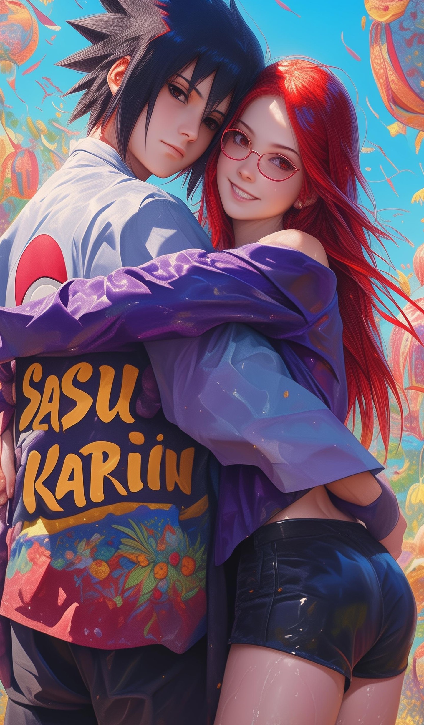 Naruto Anime Wallpaper - Sasuke And Karin mobile wallpaper