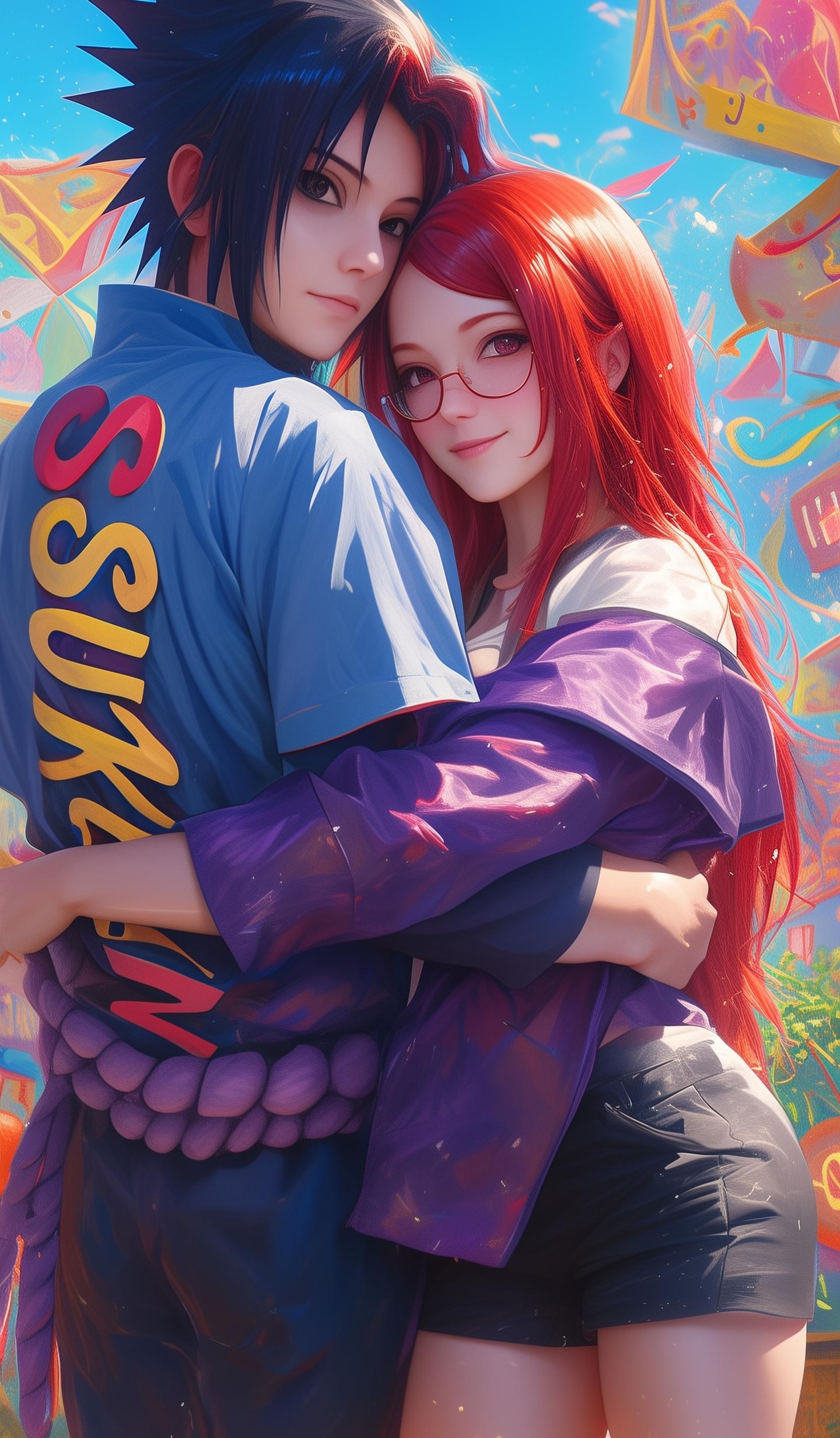 Naruto Anime Wallpaper - Sasuke And Karin mobile wallpaper