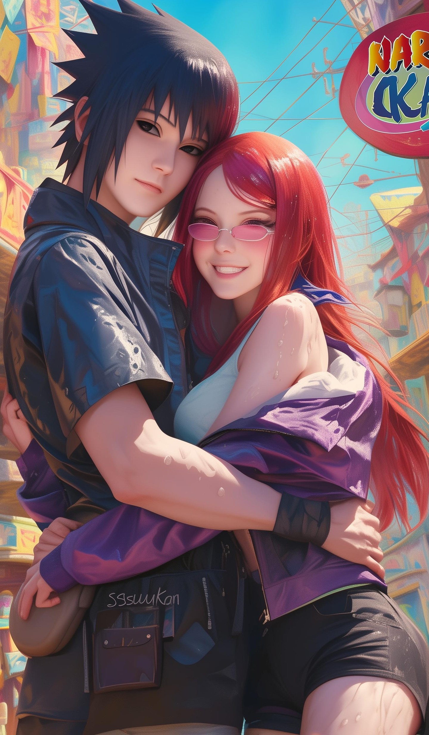 Naruto Anime Wallpaper - Sasuke And Karin mobile wallpaper