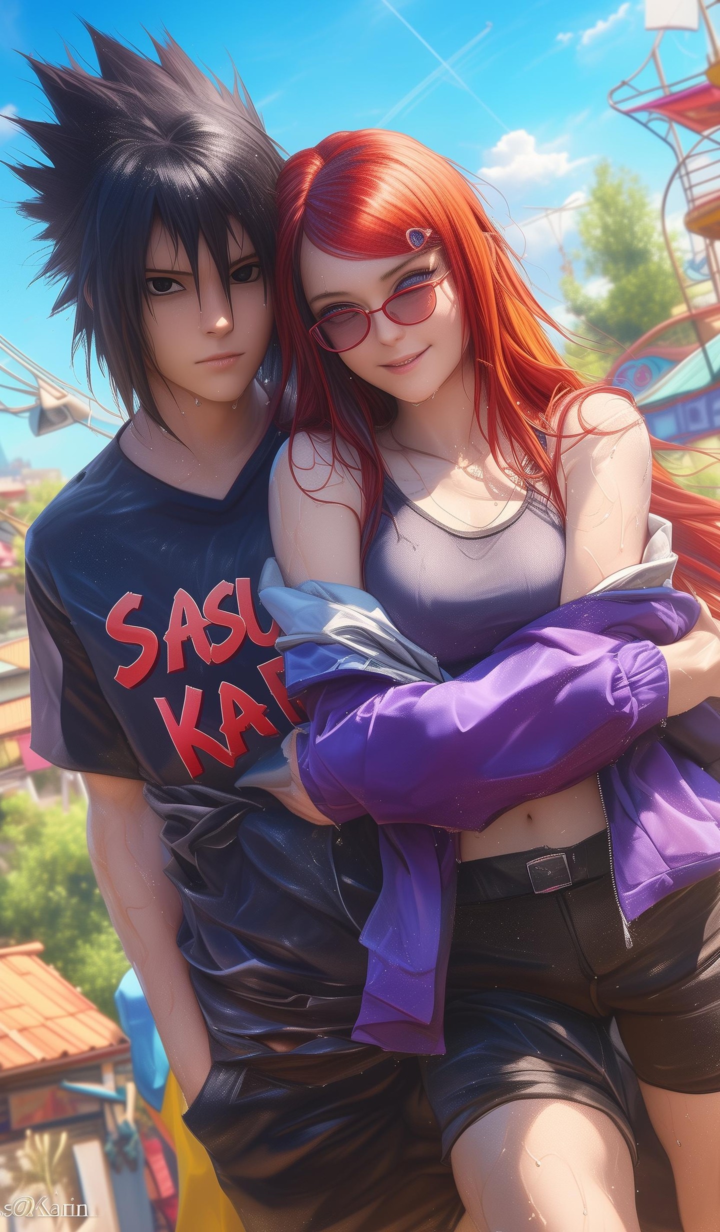 Naruto Anime Wallpaper - Sasuke And Karin mobile wallpaper