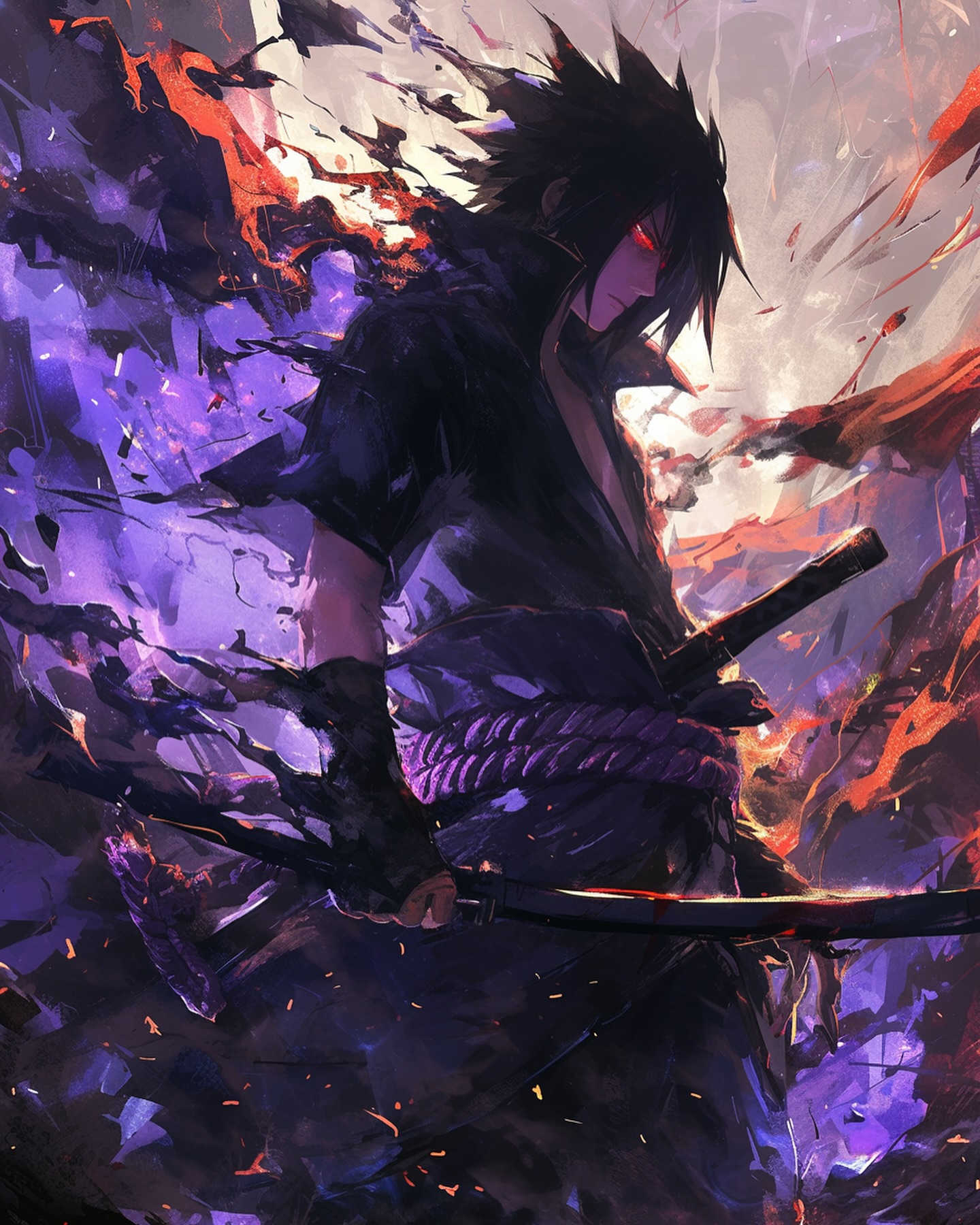 Naruto Anime Wallpaper - Sasuke Uchiha 手機桌布
